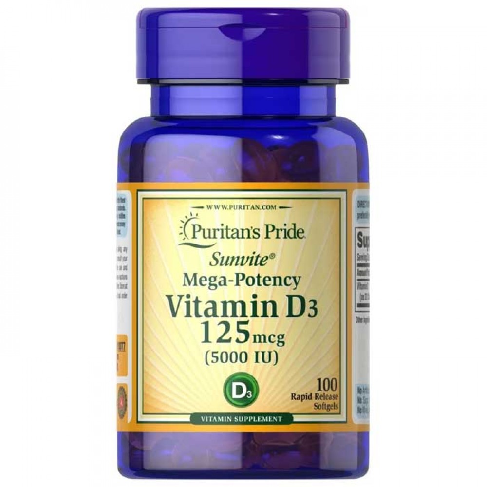 Vitamin D3 5000iu 100 softgels - Puritan's Pride