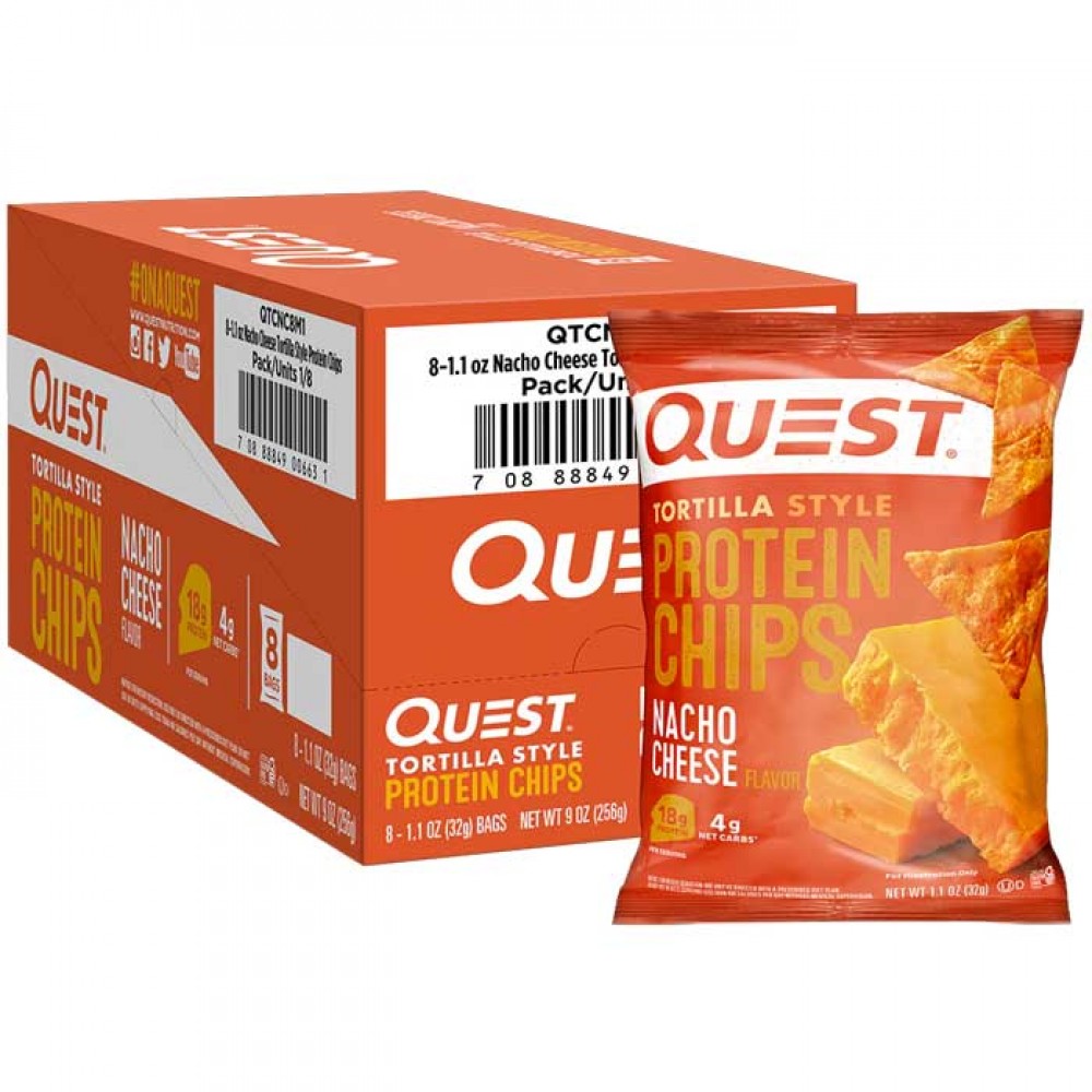Tortilla Style Protein Chips 8x32g Nacho Cheese - Quest Tortilla Style Protein Chips 8x32g Nacho Cheese - Quest