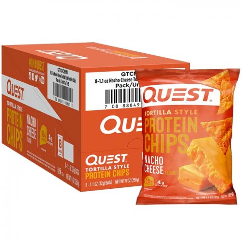 Tortilla Style Protein Chips 8x32g  Nacho Cheese - Quest Tortilla Style Protein Chips 8x32g  Nacho Cheese - Quest