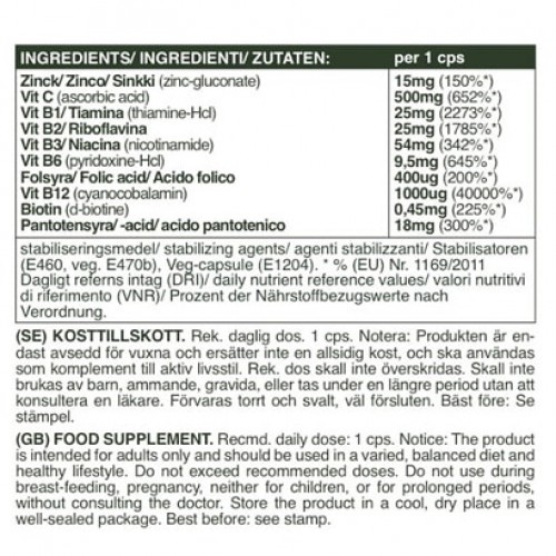 B Complex Vit C + Zinc 60 caps - Self Omninutrition