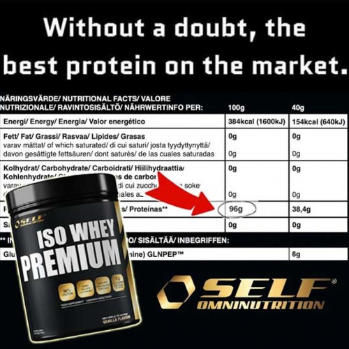 Iso Whey Premium 1kg CHOCOLATE 96% Protein - SELF Omninutrition Iso Whey Premium 1kg CHOCOLATE 96% Protein - SELF Omninutrition