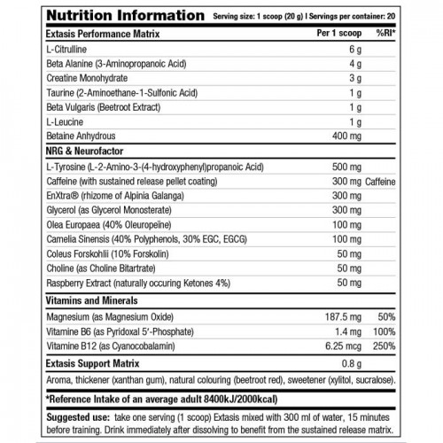 Extasis Pre-workout 400gr Stacker2
