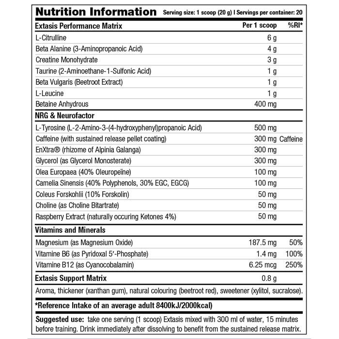 Extasis Pre-workout 400gr Stacker2