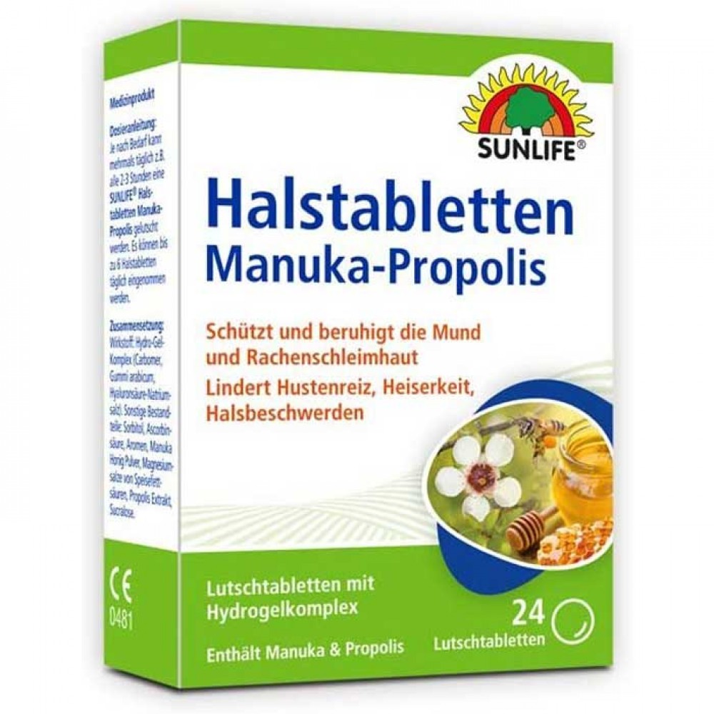 Manuka Propolis 24 lonzenes - Sunlife / Παστίλιες για τον Λαιμό