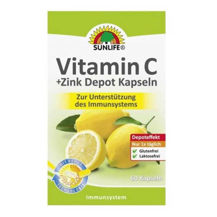 Vitamin C + Zink 60 caps -  Sunlife 