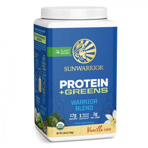 Protein + Greens Blend Organic 750 g - Sunwarrior Protein + Greens Blend Organic 750 g - Sunwarrior