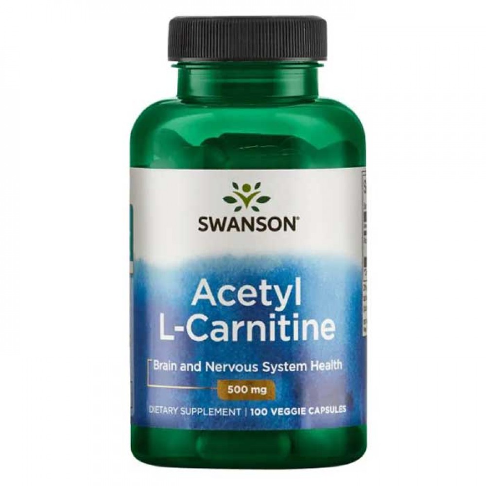 Acetyl L-Carnitine 500 mg 100 vcaps - Swanson / Εγκέφαλος - Συγκέντρωση