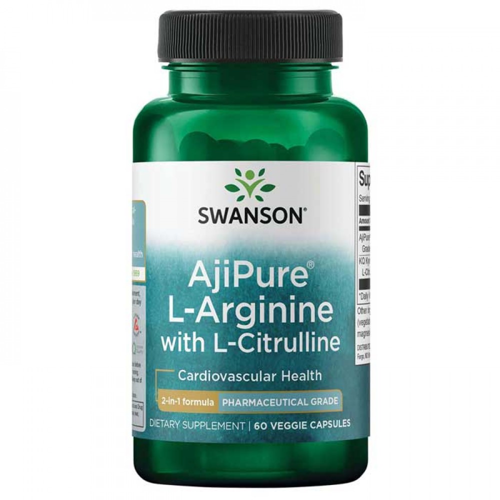 AjiPure L-Arginine with L-Citrulline 60 vcaps - Swanson
