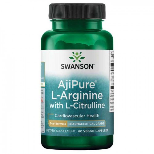 AjiPure L-Arginine with L-Citrulline 60 vcaps - Swanson  AjiPure L-Arginine with L-Citrulline 60 vcaps - Swanson