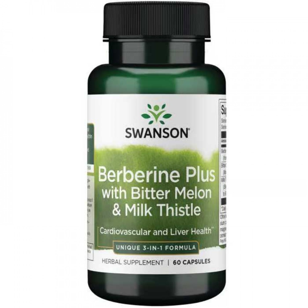 Berberine Plus with Bitter Melon & Milk Thistle 60 caps- Swanson