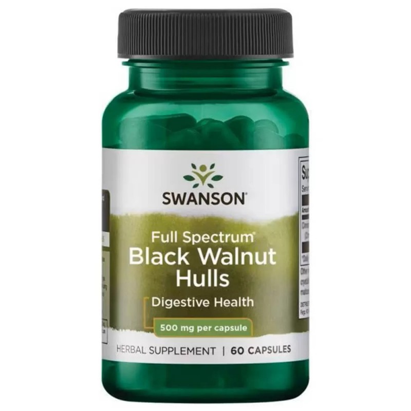 Black Walnut Hulls 500mg 60 caps - Swanson