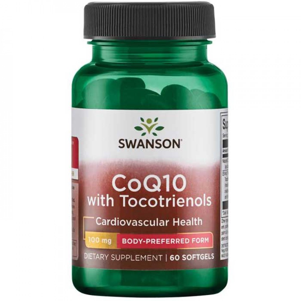 CoQ10 with 10mg Tocotrienols 100mg 60 softgels - Swanson
