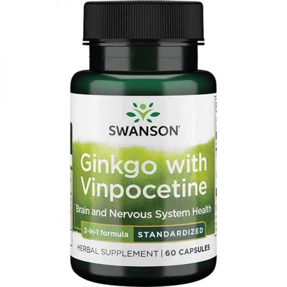 Ginkgo with Vinpocetine Standardized 60 caps - Swanson