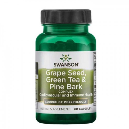 Grape Seed, Green Tea & Pine Bark Complex 60 caps - Swanson Grape Seed, Green Tea & Pine Bark Complex 60 caps - Swanson