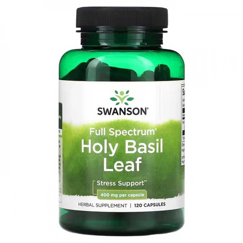 Holy Basil Leaf 400mg Tulsi Full Spectrum 120 κάψουλες - Swanson / Άγχος Στρες