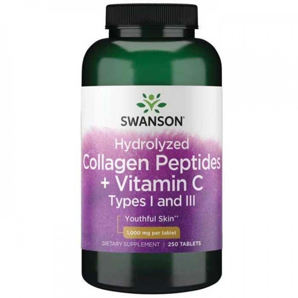 Hydrolyzed Collagen Peptides + Vitamin C 250 tabs - Swanson