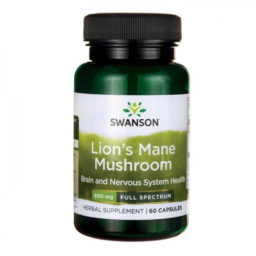 Lion's Mane Mushroom, 500mg - 60 caps - Swanson Lion's Mane Mushroom, 500mg - 60 caps - Swanson