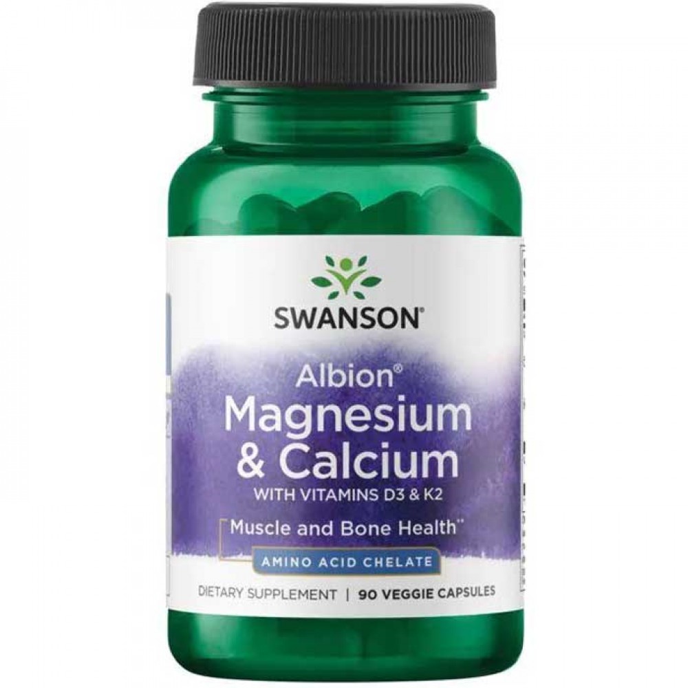 Albion Magnesium & Calcium with Vitamins D3 & K2 90 vcaps - Swanson