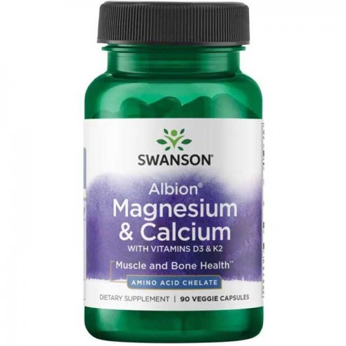 Albion Magnesium & Calcium with Vitamins D3 & K2 90 vcaps - Swanson Albion Magnesium & Calcium with Vitamins D3 & K2 90 vcaps - Swanson