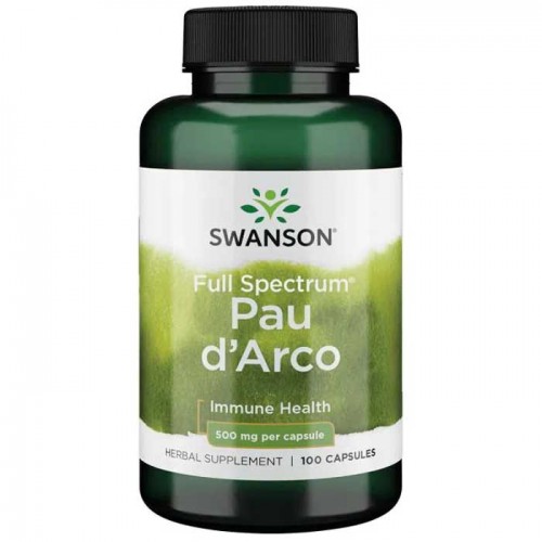 Pau D'Arco 500mg 100 caps - Swanson  Pau D'Arco 500mg 100 caps - Swanson