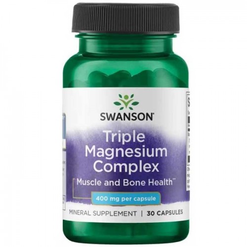 Triple Magnesium Complex 400mg 30 caps - Swanson Triple Magnesium Complex 400mg 30 caps - Swanson