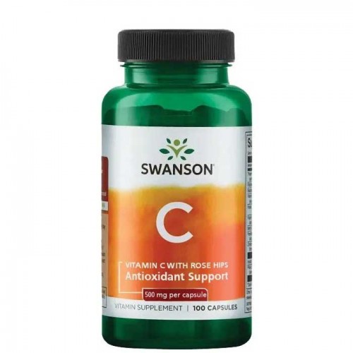 Vitamin C with Rose Hips 500mg 100 caps - Swanson Vitamin C with Rose Hips 500mg 100 caps - Swanson