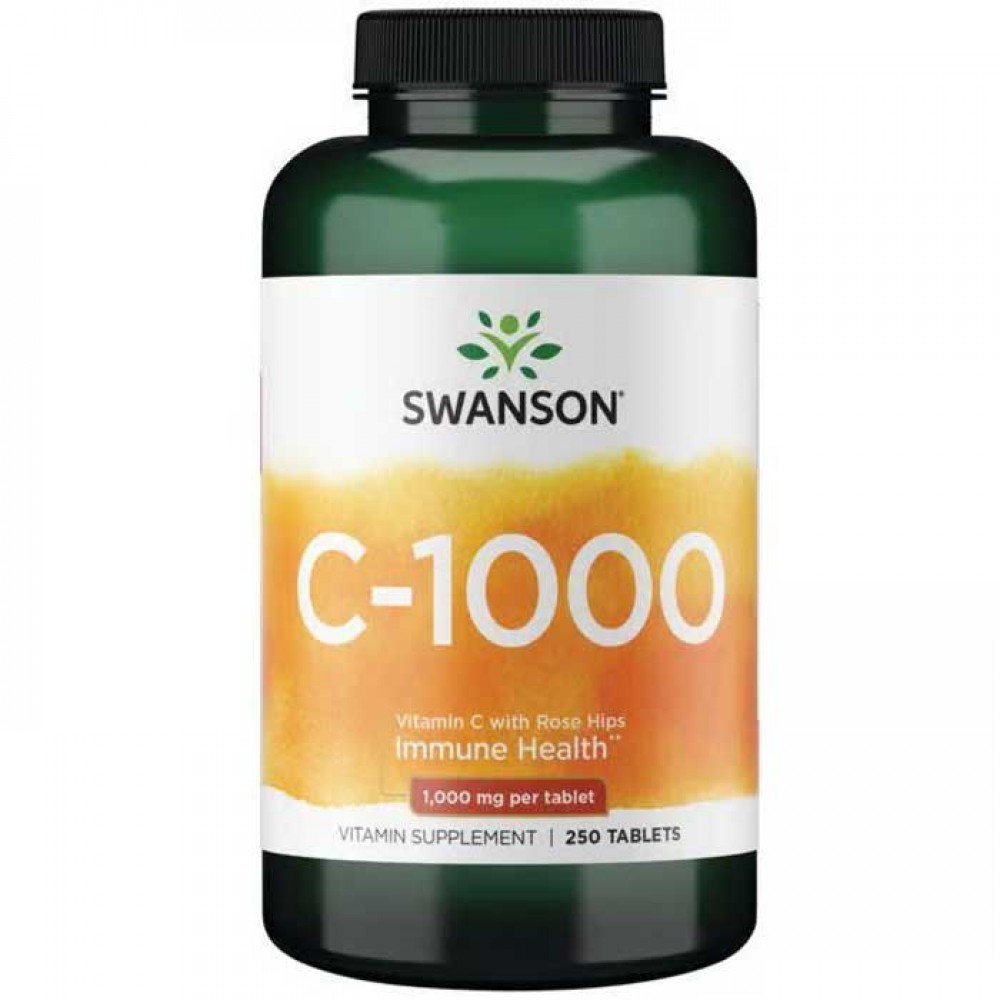 Vitamin C-1000 with Rose Hips 100mg 250 tabs - Swanson Vitamin C-1000 with Rose Hips 100mg 250 tabs - Swanson