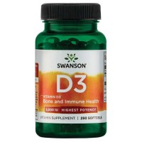 Vitamin D-3 5000 IU High Potency 250 softgels - Swanson / Vitamin d3