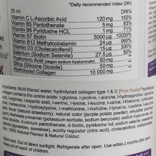 Collagen Pure Peptide 500ml Sugar Free Berry - Swedish Nutra