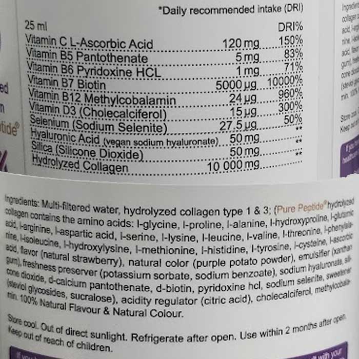 Collagen Pure Peptide 500ml Sugar Free Berry - Swedish Nutra