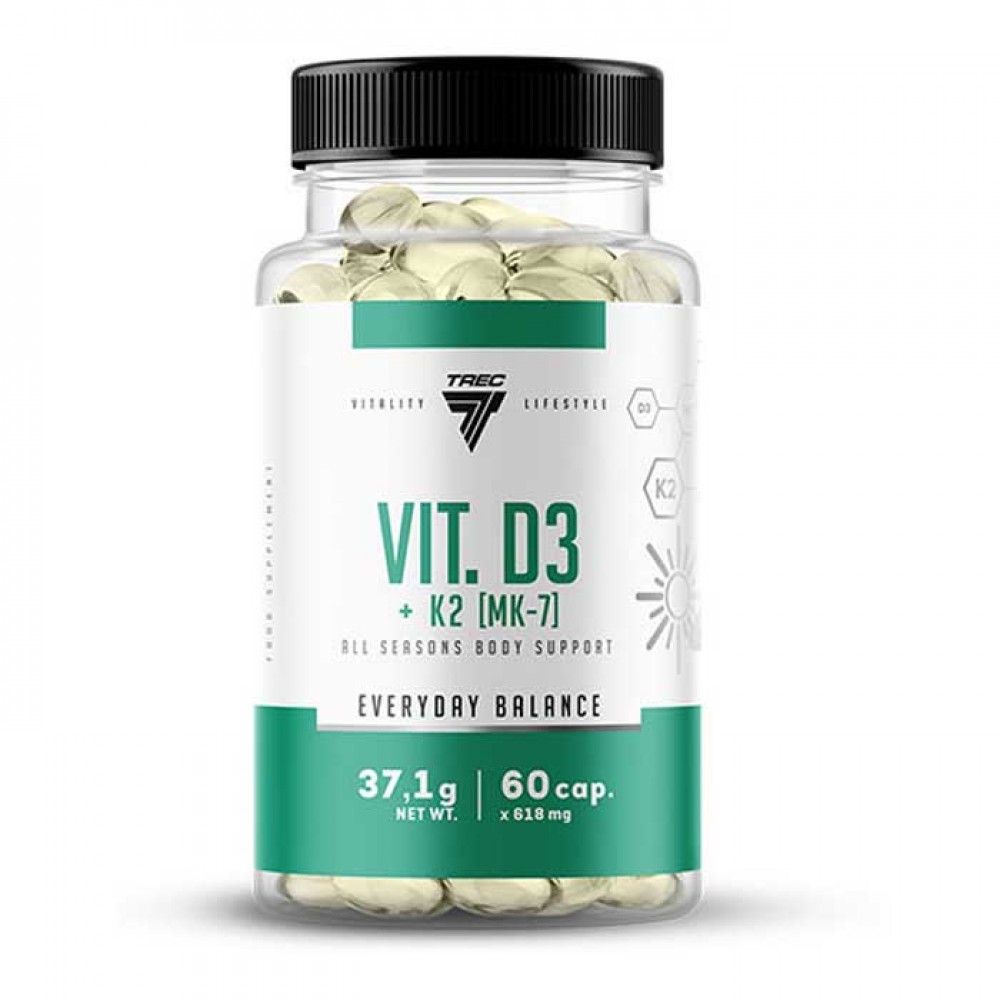 Vitamin D3 + K2 (MK7) 60 caps - Trec Nutrition