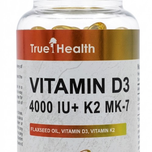 Vitamin D3 4000i.u. + K2MK7 100mcg  60sgels - True Health