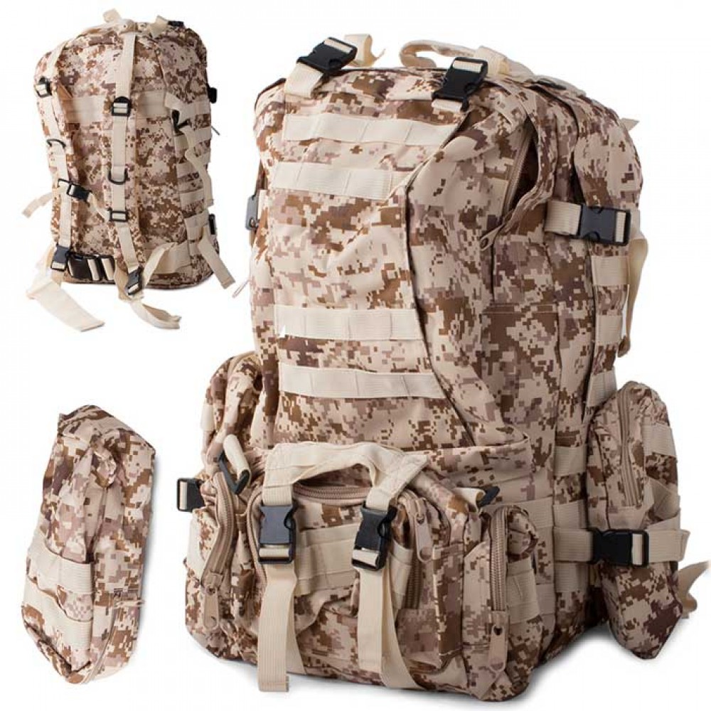 Military Tactical Combat Backpack 45l Camouflage Μπέζ - Verk Group