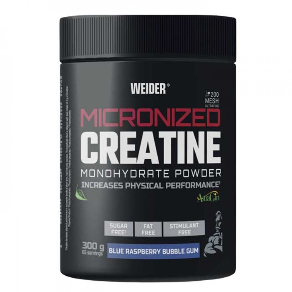 Micronized Creatine Monohydrate 300g Blue Raspberry Bubble Gum - Weider